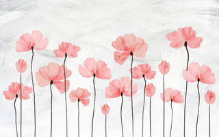 Red Poppy Flower Self adhesive Wallpaper