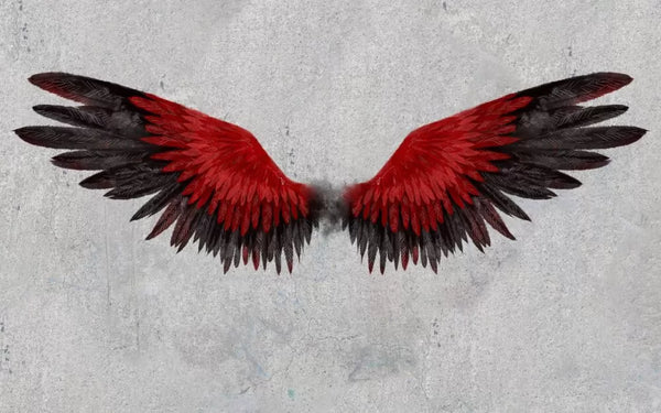 Red Wings Old Wall Background Peel and Stick Australia Wallpaper - Luzen&Co