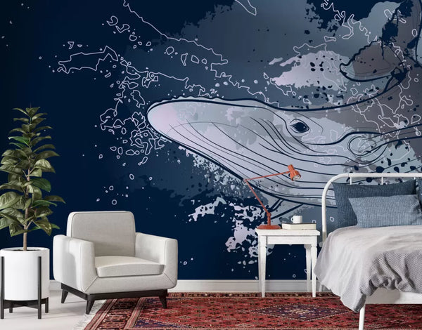 Bird Feather Sooty Colors Wall Mural Self adhesive Wallpaper