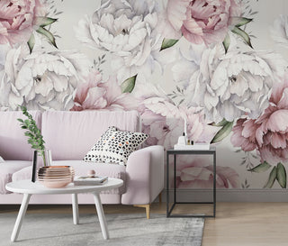 Pink and White Soft Roses Wallpaper