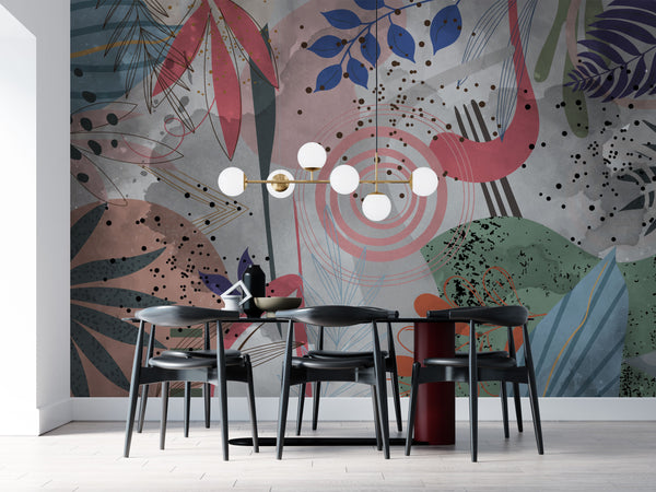 Abstract Floral Wallpaper Self adhesive wallpaper