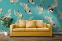 Birds Figured Wall Mural Peel and Stick Wallpaper Australia Luzen and co