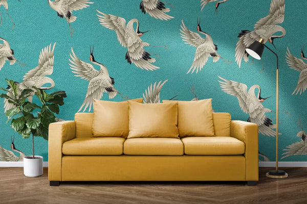 Birds Figured Wall Mural Peel and Stick Wallpaper Australia Luzen and co