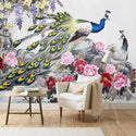 Peacock Floral Self adhesive Wallpaper