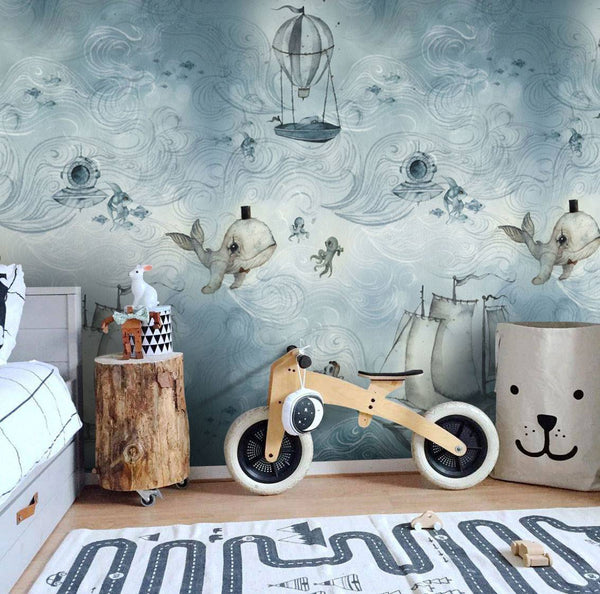 Submarines Underwater Wallpaper for kids room, Wall sticker, Wall poster