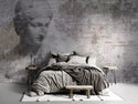 Woman Statue Antique Floral Wall Mural Wallpaper