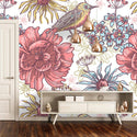 Big Flowers and Birds Self adhesive wallpaper
