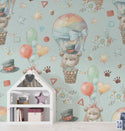Teddy Bears Flying in Balloon Wallpaper - Luzen&Co