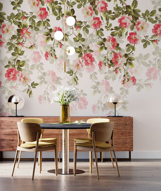 Pink Roses Peel and Stick Wallpaper