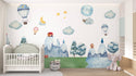 Clouds Mountains and Air Balloons Wallpaper, Wall sticker, Wall poster, Wall Decal - Luzen&co