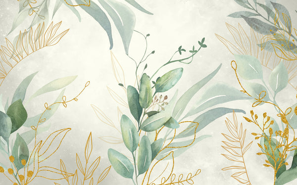 Soft Leaves Watercolor Wallpaper