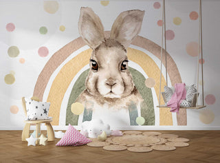 Rabbit Kids Peel and Stick wallpaper Self adhesive wallpaper -Luzen&Co