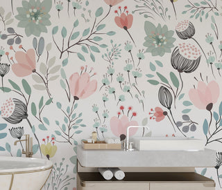 Soft Floral Pattern Wallpaper - Luzen&Co