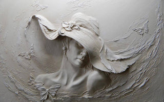 3d Effect Woman Sculpture Art Wall Mural Wallpaper - Luzen&Co