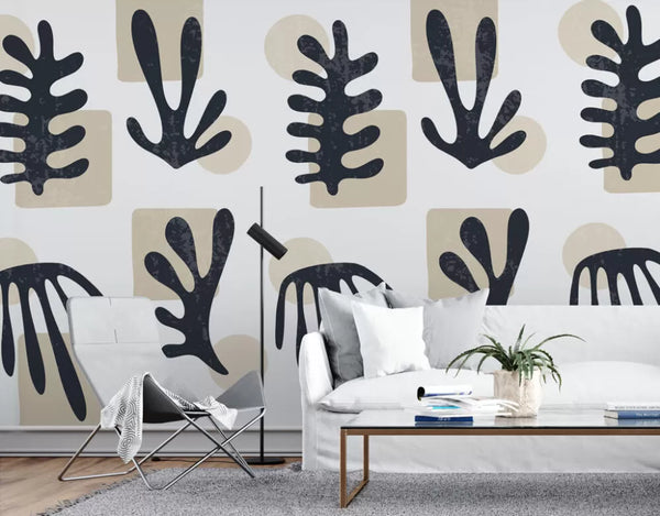 Linear Face Figures Color Wall Mural Peel and Stick Wallpaper - Luzenandco Australia