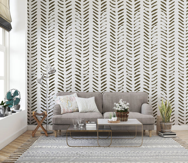Herringbone Shape Peel and Stick Wallpaper
