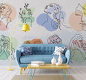 Linear Female Figures Wall Mural Peel and Stick Wallpaper - Australia Luzen and co