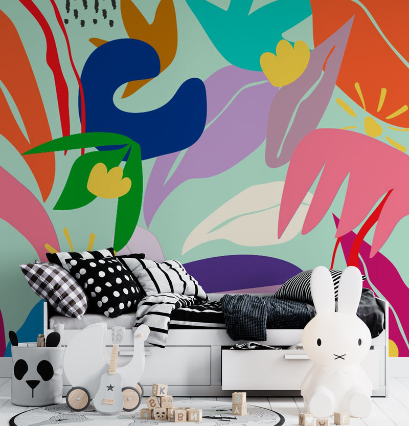 Vivid Colors Flowers Wallpaper, Wall sticker, Wall poster