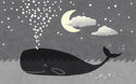 Huge Whale and Little Stars Wallpaper, Wall stickers