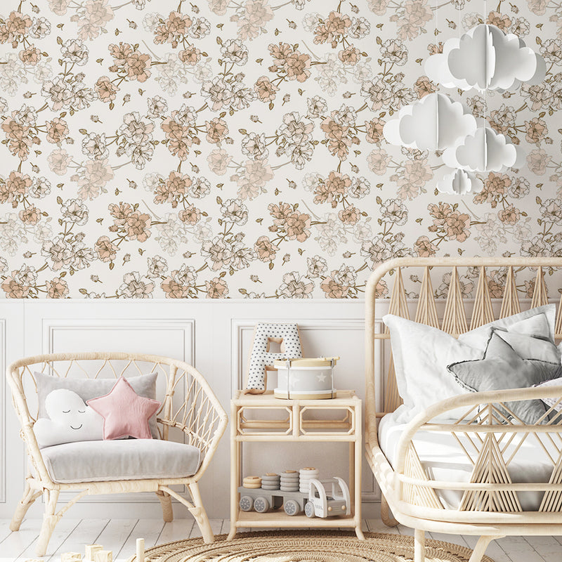 Soft Linear Flowers Wallpaper