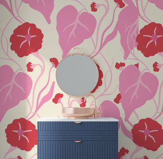 Red and Pink Flowers Wallpaper