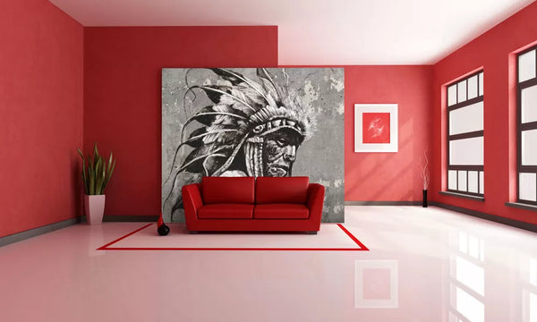 Native American Portrait Wall Mural Self Adhesive Wallpaper