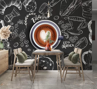 Special Design Coffee Shops Wall Mural Wallpaper