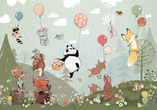 Animals Playing With Balloons Wallpaper, Wall sticker, Wall poster, Wall Decal - Luzen&co