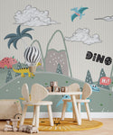 Dinosaurs Forest Peel and Stick Wallpaper, Wall sticker, Wall poster, Wall Decal