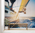 Yacht View at Sea Landscape Wallpaper