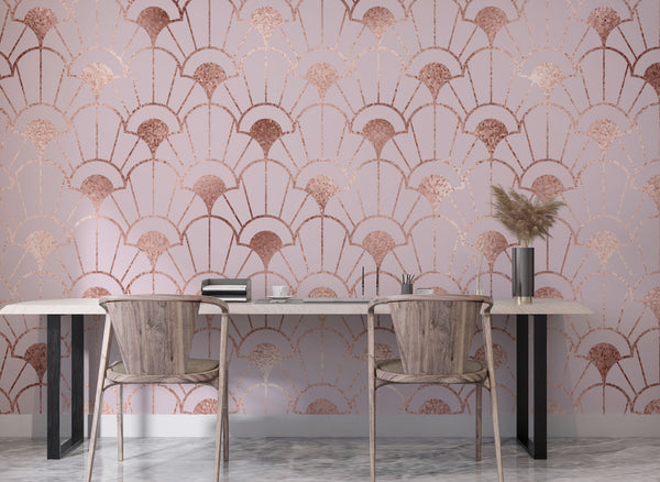 Pink Geometric Modern Pattern Wallpaper