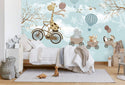 Giraffe on Sky Blue Tones Wallpaper, Wall sticker, Wall poster, Wall Decal