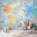 Kids and Nursery Map Self adhesive Wallpaper