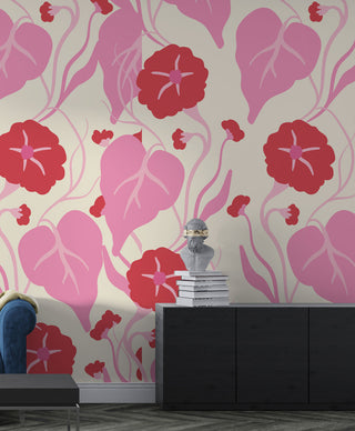 Red and Pink Flowers Wallpaper