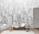 Stylish Gray Tones City Theme Wall Mural Wallpaper - Australia Luzen&Co