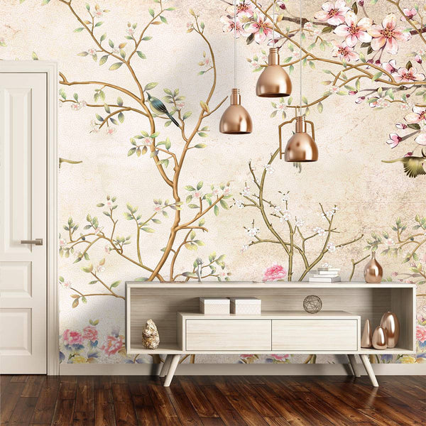 Pastel Colors Floral Wallpaper