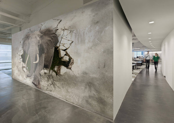 Elephant Crashes Wall Mural Wallpaper - Luzen&Co