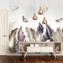 Birds Figured Pink Wall Mural Wallpaper Luzen&Co