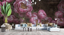 Pink Tumbled Dark Flowers Wallpaper