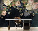 Roses and Butterflies Dark Wallpaper