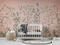 Soft Flowers and Birds Peel and Stick Wallpaper