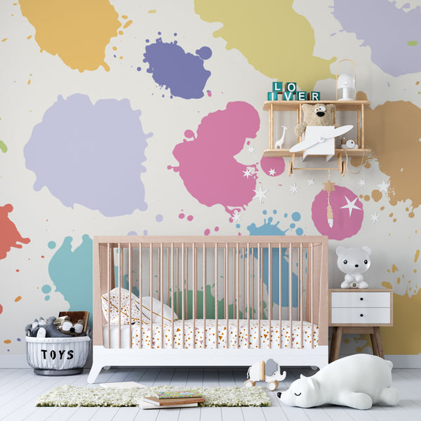 Brush Stroke Colorful Kids Wallpaper