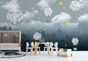 Flying Balloons and Mountain View Wallpaper, , Wall sticker, Wall poster, Wall Decal - Luzen&co