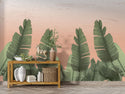 Big Tropical Leaves Gradient Self Adhesive Wallpaper