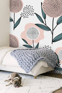 Pink Patterned Flower Wallpaper