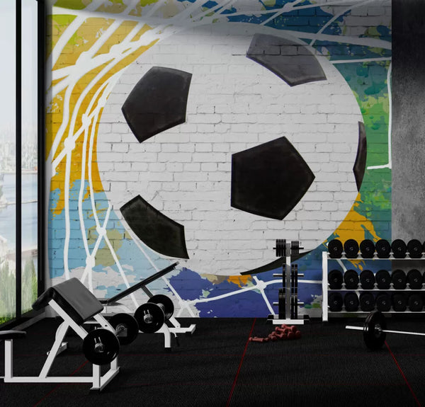 Big Soccer Look Graffiti Wall Mural Wallpaper