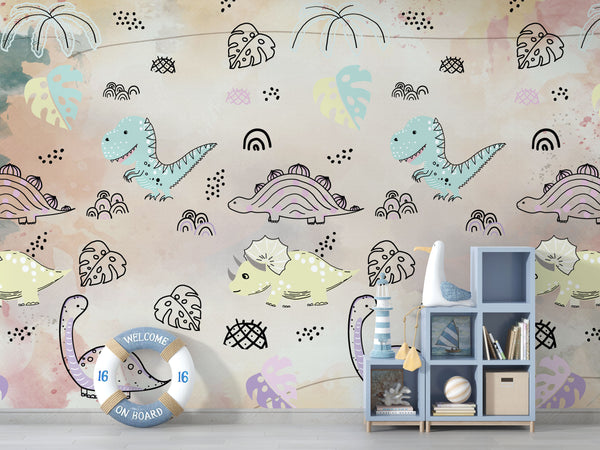 Dinosaurs Kids Wallpaper, Wall sticker, Wall poster, Wall Decal - Luzen&co