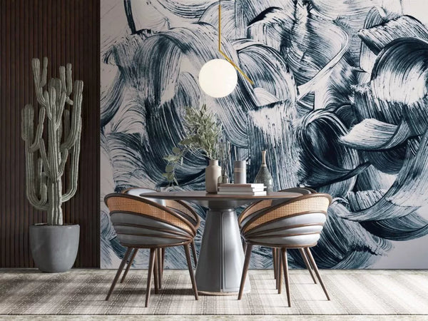 Brush Marks Modern Wall Mural Self Adhesive Wallpaper