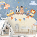 Animals On Road With a Train On Moon Wallpaper, Wall sticker, Wall poster, Wall Decal - Luzen&co