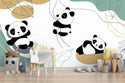 Pandas Playing On Tree Wallpaper, Wall sticker, Wall poster, Wall Decal - Luzen&co